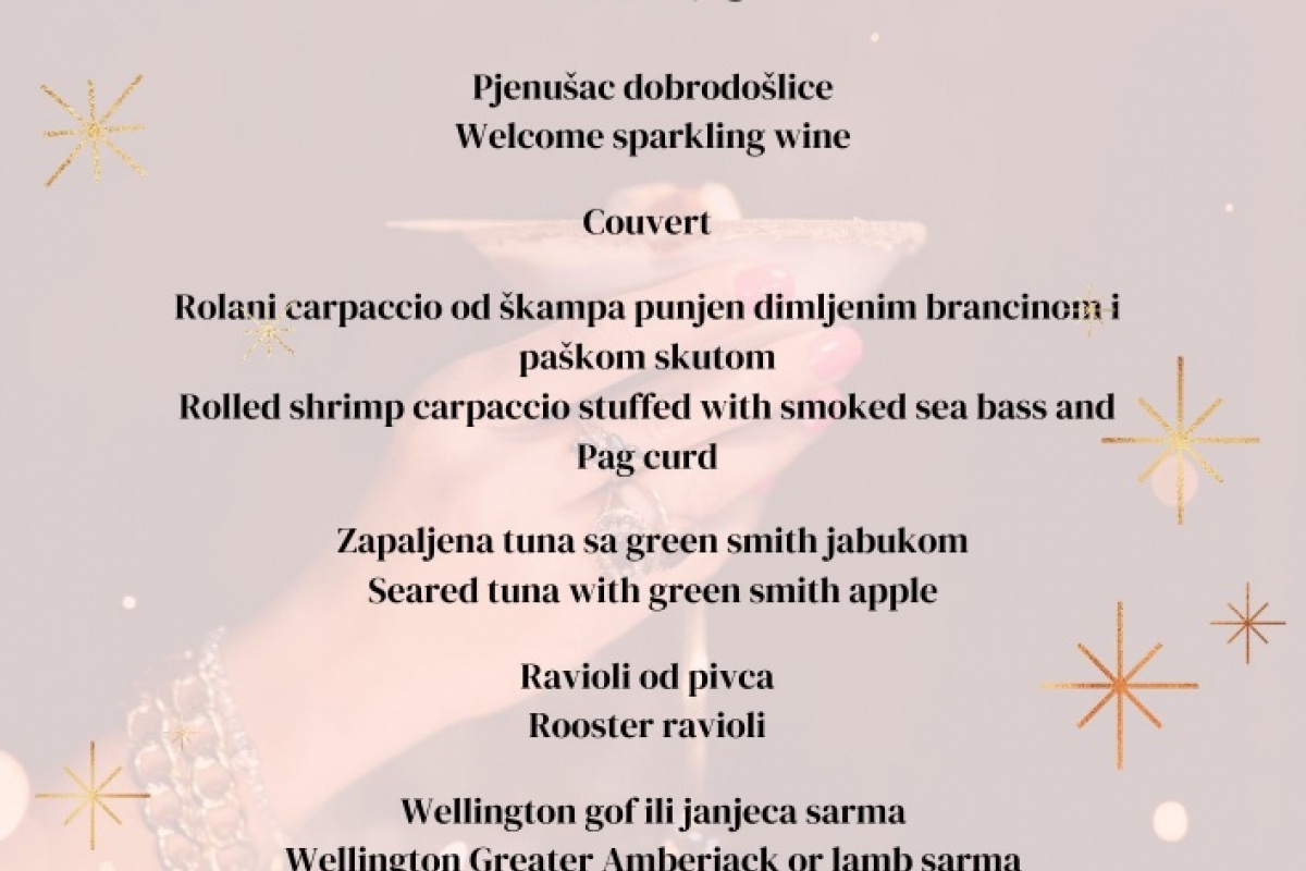 Svečana večera za Staru godinu u restoranu Kaštel